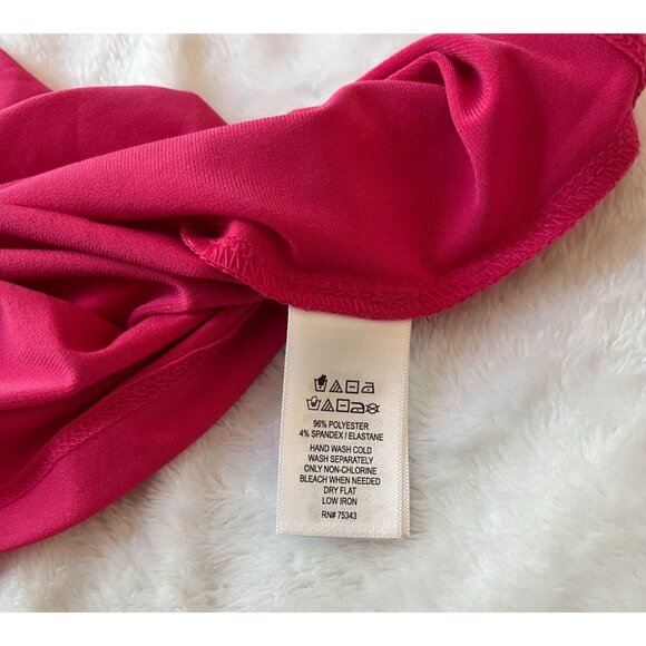 Tahari Womens Pink Short-Sleeve Keyhole Neck Top Medium Stretch Lightweight New - Picture 7 of 8